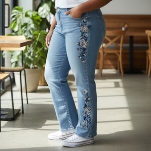 VIP Honey Denim Jeans Flare Leg Embroidered size 3XL